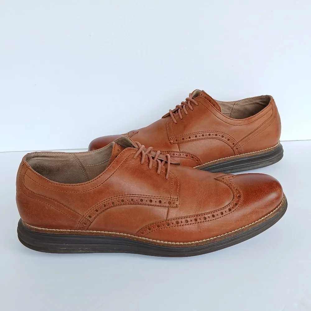 Cole Haan Grand Os Wingtip Brown Leather Oxford